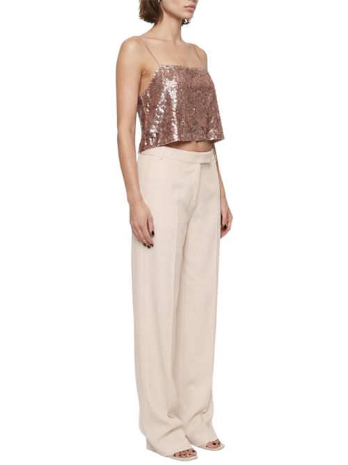 top donna con  paillettes cipria Rame | NSTOP23-TVO0601ROSE TAUPE
